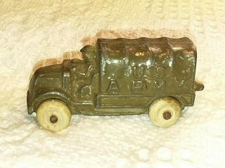 Vintage Barclay Slush Metal U.  S Army Toy Truck 3 "