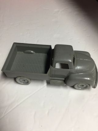 Marx Hard Plastic Gray Pick - Up Truck Vintage Toy Antique