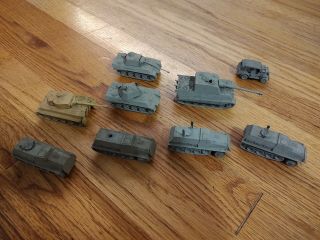 4 Roco / Dbgm Mini - Tanks & Jeep & 4 Half Tracks