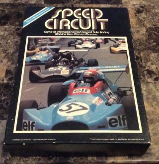 1977 Avalon Hill Speed Circuit Game Not Played With Metal Cars