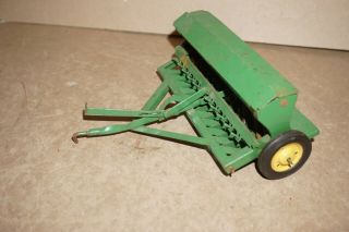 Vintage Ertl Farm Toy Pull Grain Drill Seeder Planter Equipment Jd