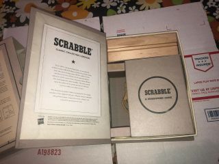 Scrabble Fabric Cover Vintage Book Edition Book Shelf Board Game Night Linen