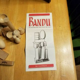 Vintage 1991 Bandu Hardwood Tower Stacking Game by Milton Bradley 3