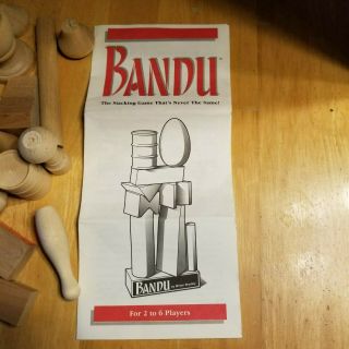 Vintage 1991 Bandu Hardwood Tower Stacking Game by Milton Bradley 4