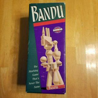 Vintage 1991 Bandu Hardwood Tower Stacking Game by Milton Bradley 5