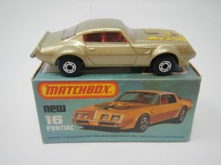 Matchbox Superfast Pontiac Firebird Trans Am No.  16