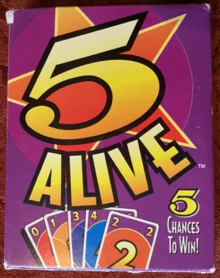 Vintage 1994 5 Alive Card Game From The Makers Of Uno - Mattel - 7 - Adult