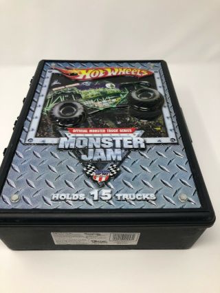 Hot Wheels Monster Jam Carrying Case Truck Car Storage Holds 15 1:64 Vehicles