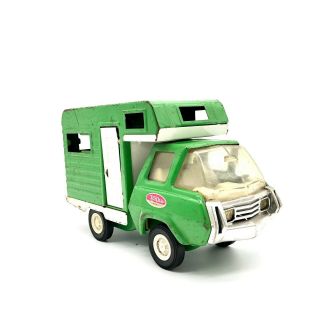 Vtg 1970’s Green Tonka Camper Rv Motor Home Toy Metal Truck