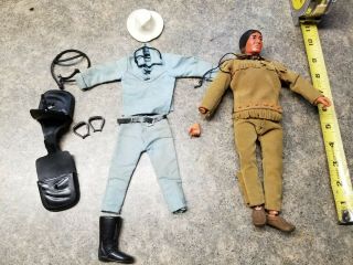 Vintage 1973 Gabriel Tonto Action Figure And Lone Ranger Outfit