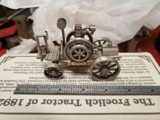 Pewter Froelich Tractor Model Collectible