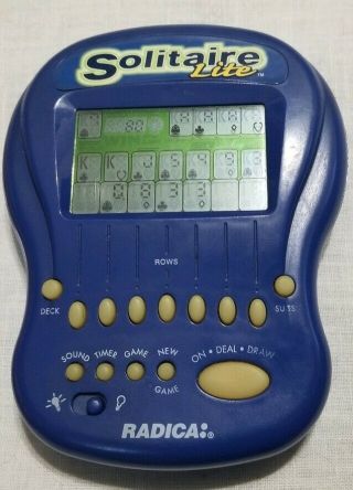 Radica Solitaire Lite Lighted Screen Handheld Electronic Game Backlight
