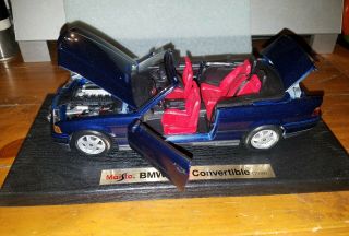 MAISTO 1993 BMW 325i MIDNIGHT BLUE CONVERTIBLE 1:18 DIECAST LUXURY SPORTS CAR 4