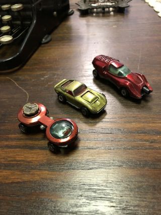 3 Vintage Topper Johnny Lightning Cars - Screamer,  Nucleon,  Custom Ferrari