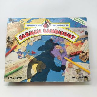 Vintage Where In The World Is Carmen Sandiego Board Game 1992