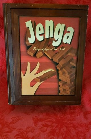 Vintage Jenga Bookshelf Game In Wood Box