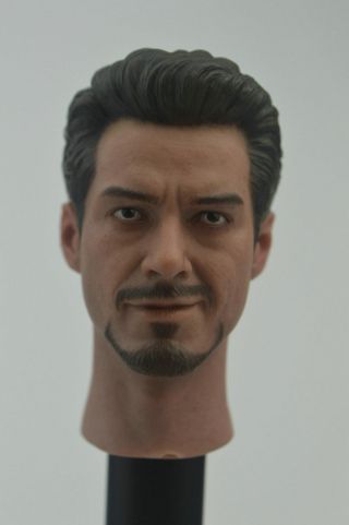 Custom 1/6 Scale Tony Stark Robert Downey Jr.  Head Sculpt For Hot Toys Body