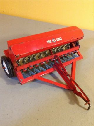 Vintage Antique Red Tru Scale Farm Machinery Pressed Steel Grain Drill