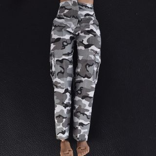 1/6 Military White Black Camouflage Pants Army Combat Camo Pants For 12 " Figure