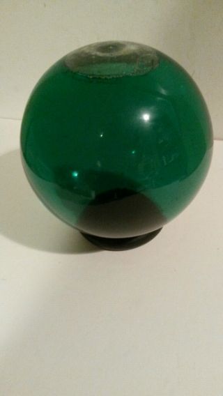 Green Water Filled Crystal Fortune Telling Ball Vintage Large