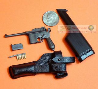 1:6 Scale Action Figure Dragon Bolo Mauser Broomhandle Pistol Gun C96 C96_2_bk