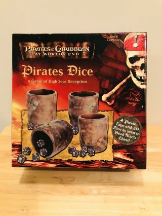 Disney Pirates Of The Caribbean At Worlds End Pirates Dice Game 2007 Complete