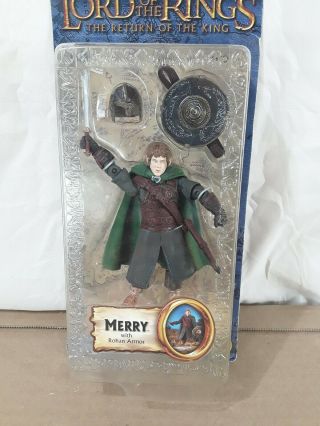 Lord of The Rings Return of The King Merry with Rohan Armor Toy Biz 2004 2