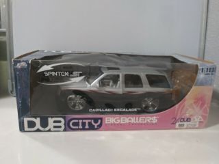 1:18 Scale Model Jada Toys Dub City Cadillac Escalade Suv In Silver/black