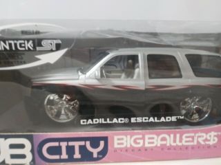 1:18 scale model Jada Toys DUB CITY Cadillac Escalade SUV in Silver/Black 2
