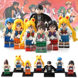 Sailor Moon Brick Block Mini Figure Set Of 7