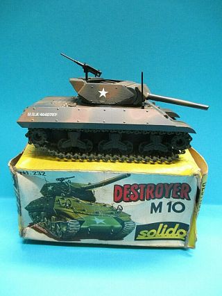Solido No232 1/50 Wwii Us Army M10 Tank Destroyer Rare Color Diecast Model Exc