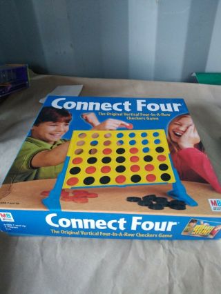 Milton Bradley Connect Four Vertical 4 - In - A - Row Checkers Game 2002 Complete