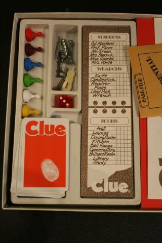 Clue Detective Board Game Parker Brothers Vintage 1972 Complete