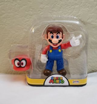 World Of Nintendo Mario W Cappy 4 " Figure Mario Odessey Combined Avail.