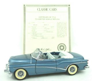 Danbury 1953 Buick Skylark Convertible 1/24 Scale Diecast Car Blue W/title