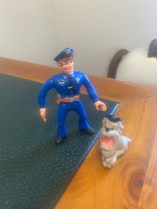 Police Academy Carey Mahoney & Samson Dog Vintage Loose Figures Kenner 1988