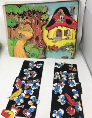 Smurfs 1981 " Smurfland Colorforms Play Set " - Deluxe Play Set In O/box