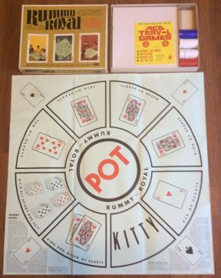 Vintage Whitman 1965 Rummy Royal,  Family Fun Game,  W/ Mat And Chips,  No Cards