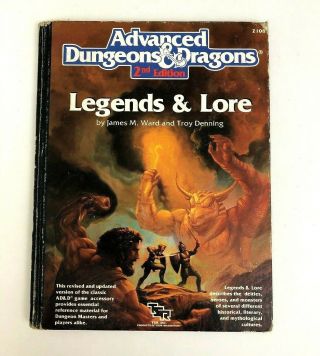 Advanced Dungeons & Dragons Ad&d Legends & Lore 2nd Edition 2108 Hardcover 1990