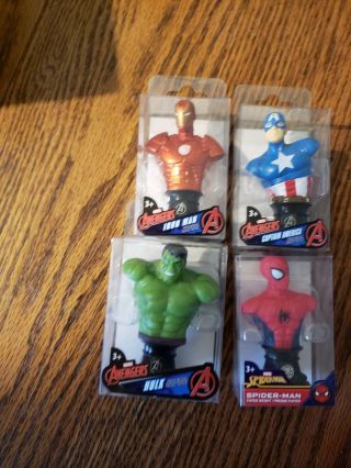 Marvel Avengers Captain America Iron Man Hulk Paper Weight Mini Bust Figures