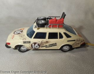 Vintage Saab Battery Remote Rally Car Toy Trans - World Champion 