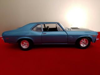 1970 Chevrolet Nova Ss Coupe Blue 1/24 Scale Diecast Car Model By Maisto