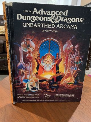 Tsr Ad&d Unearthed Arcana Hardcover.  (dungeons & Dragons) 1st Edition.
