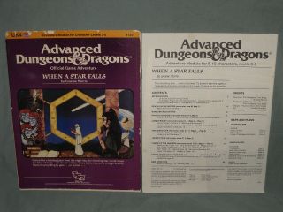 AD&D 1st Ed Adventure Module - UK4 WHEN A STAR FALLS (HARD TO FIND and VG) 2