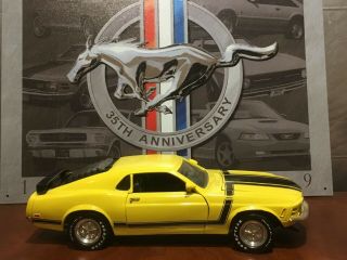 Ertl 1970 Mustang Boss 302,  Yellow W/black Stripes,  1:18 Scale