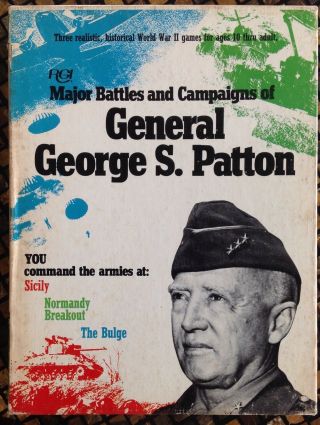 Major Battles And Campaigns Of General George S.  Patton Board Game 1974 By Rgi