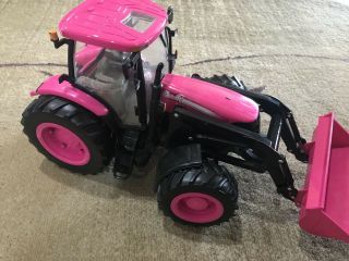 Case Ih Big Farm Pink Tractor With Loader Lights & Sound 1/16 Toy Nib