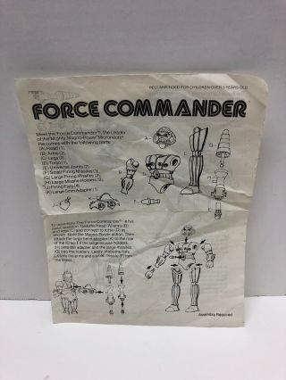 Vintage Mego Micronauts Force Commander Instructions Part 1977