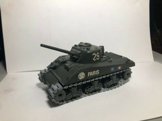 Vintage Solido France Wwii M4 A3 Sherman Tank 29 Unified Paris,  Us Military Metal