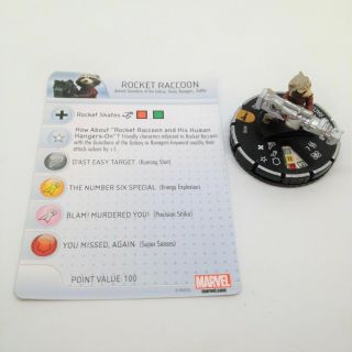 Rocket Raccoon 018 - Lp - Marvel Guardians Of The Galaxy Movie Heroclix W/card